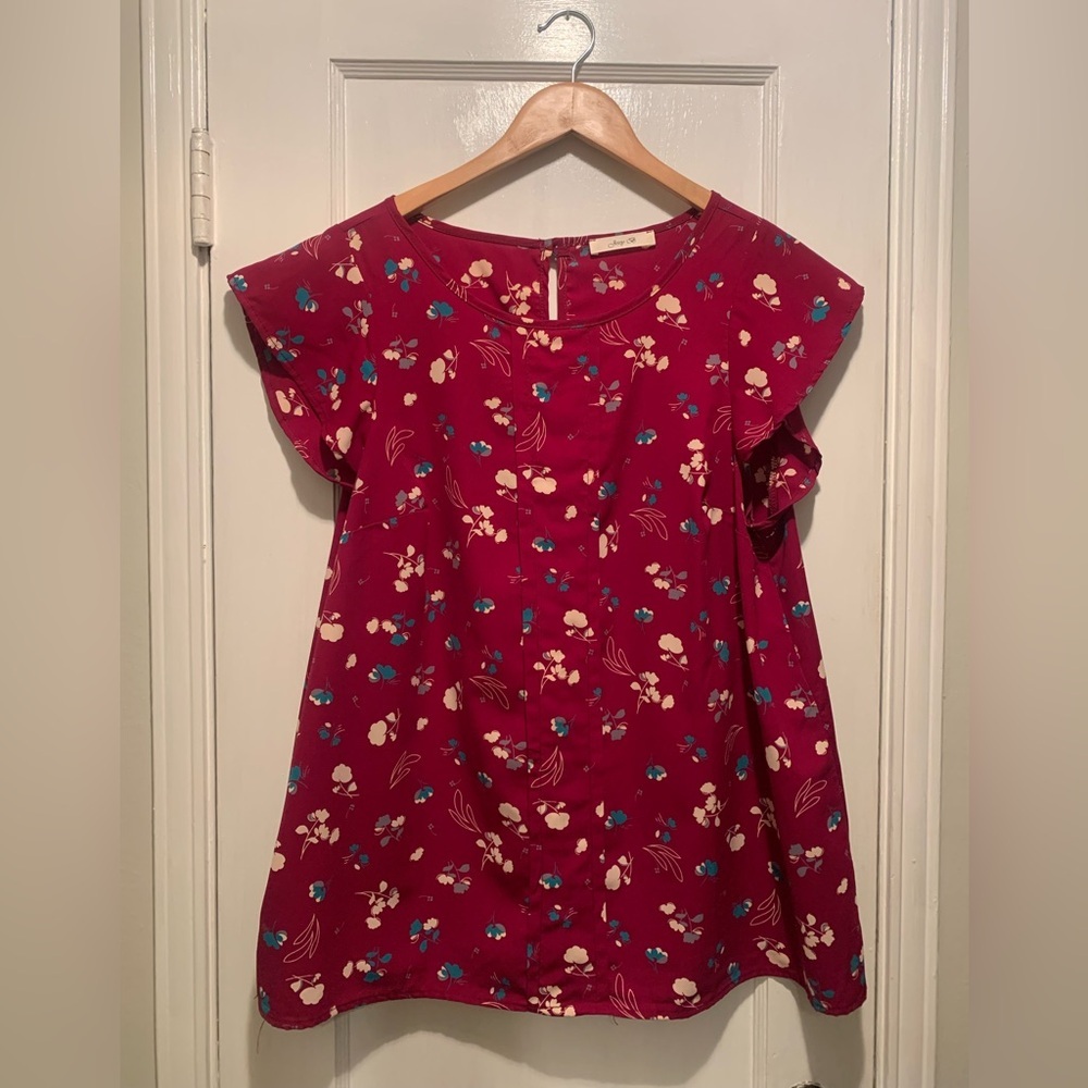 ModCloth Jessy B Maroon Top 1X
